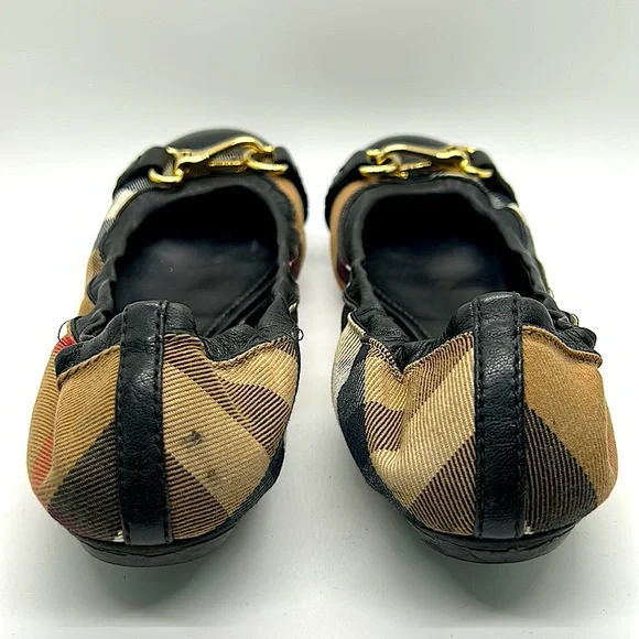 Burberry Authentic Classic Pattern Ballet Slip On Slipper Shoes **Sz 39.5/9.5** - Picture 5 of 10
